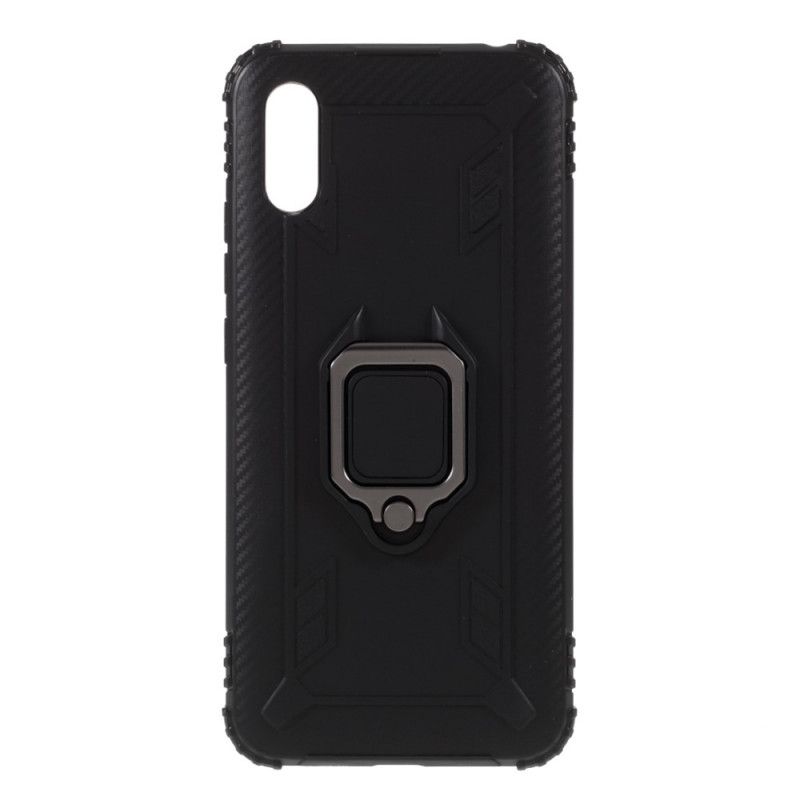 Coque Xiaomi Redmi 9a Ring Style Fibre Carbone