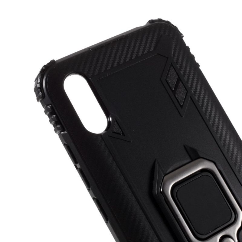 Coque Xiaomi Redmi 9a Ring Style Fibre Carbone