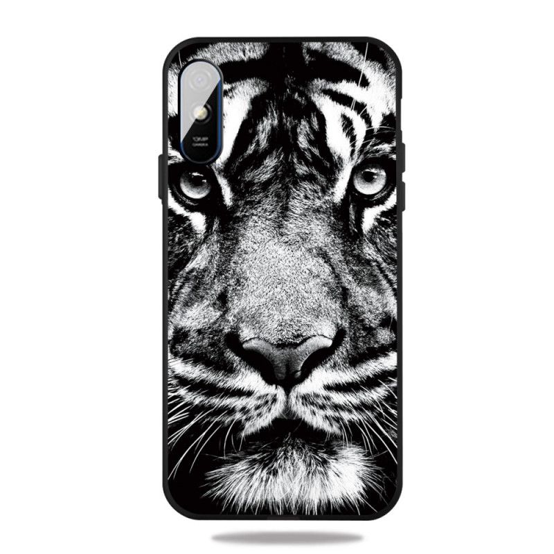 Coque Xiaomi Redmi 9a Tigre Noir Et Blanc