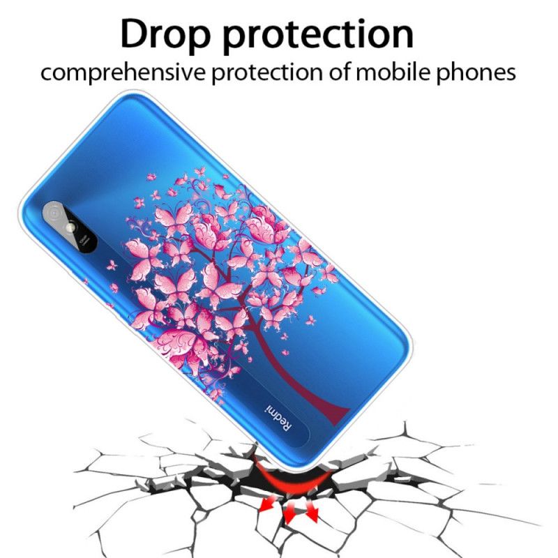 Coque Xiaomi Redmi 9a Top Arbre Rose