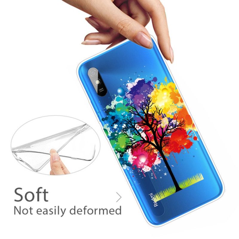 Coque Xiaomi Redmi 9a Transparente Arbre Aquarelle