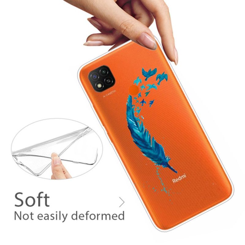 Coque Xiaomi Redmi 9c Belle Plume Bleue