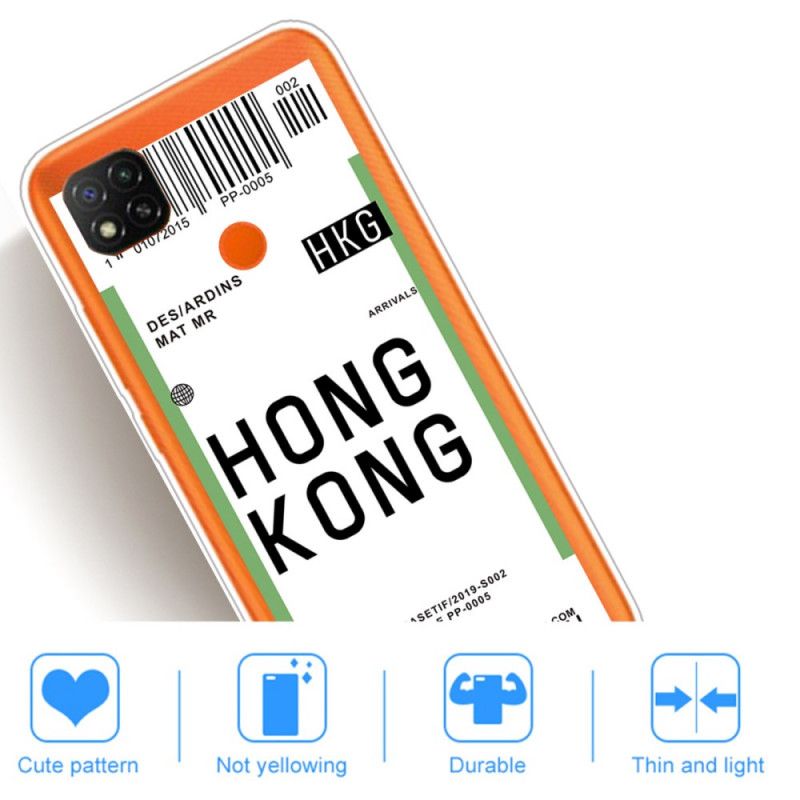 Coque Xiaomi Redmi 9c Boarding Pass To Hong Kong