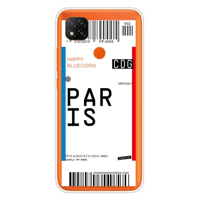 Coque Xiaomi Redmi 9c Boarding Pass To Paris
