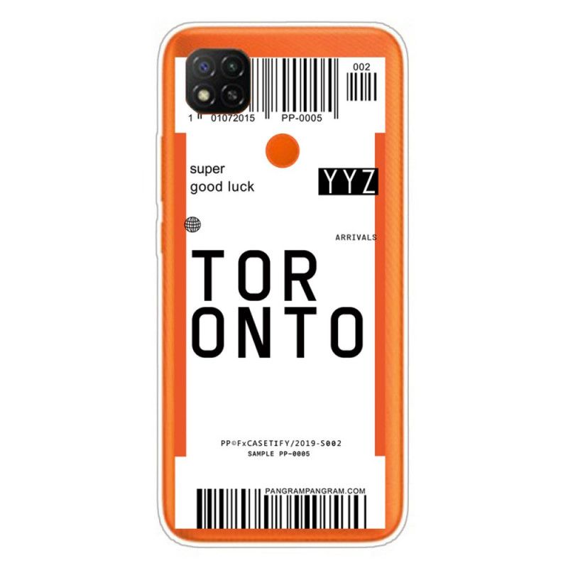 Coque Xiaomi Redmi 9c Boarding Pass To Toronto