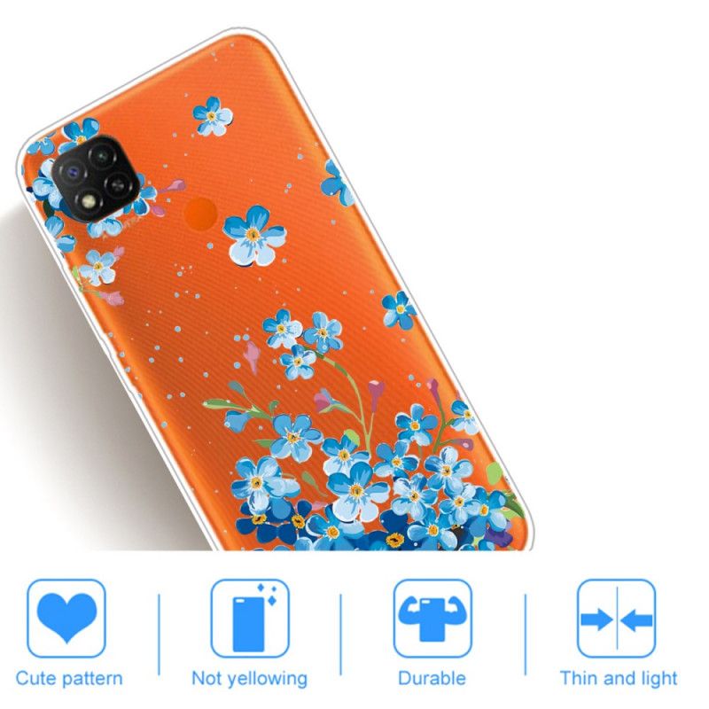 Coque Xiaomi Redmi 9c Bouquet De Fleurs Bleues
