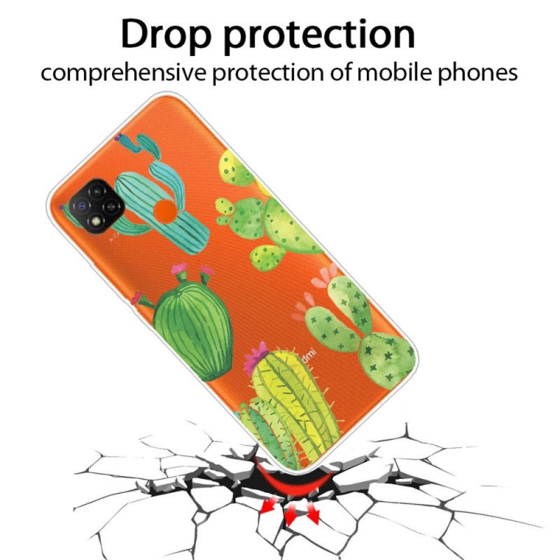 Coque Xiaomi Redmi 9c Cactus Aquarelle