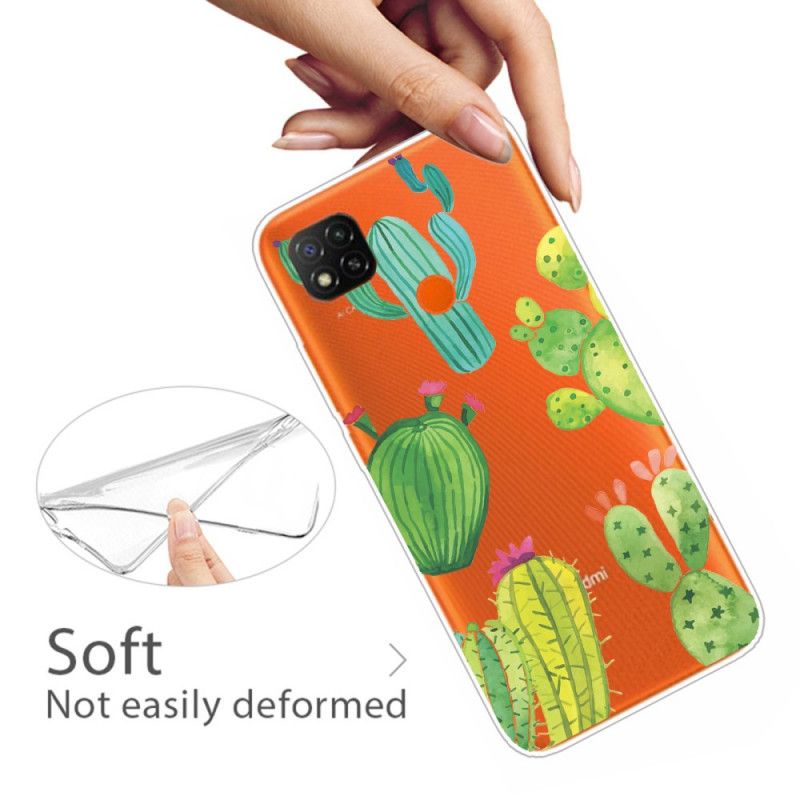 Coque Xiaomi Redmi 9c Cactus Aquarelle