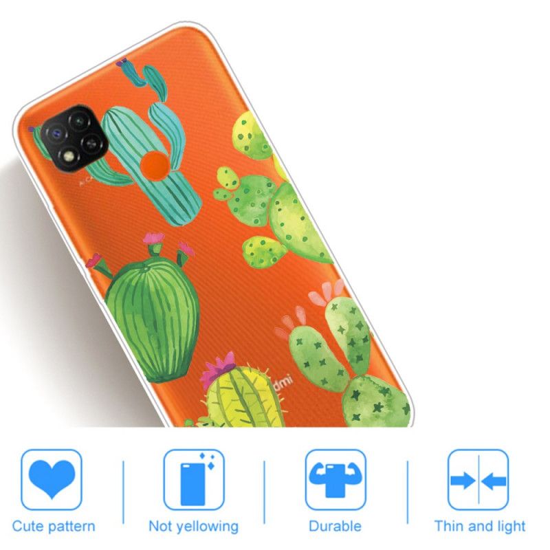 Coque Xiaomi Redmi 9c Cactus Aquarelle