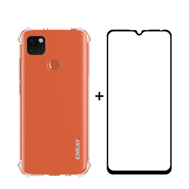 Coque Xiaomi Redmi 9c Combo Coque Et Verre Trempée Écran Enkay