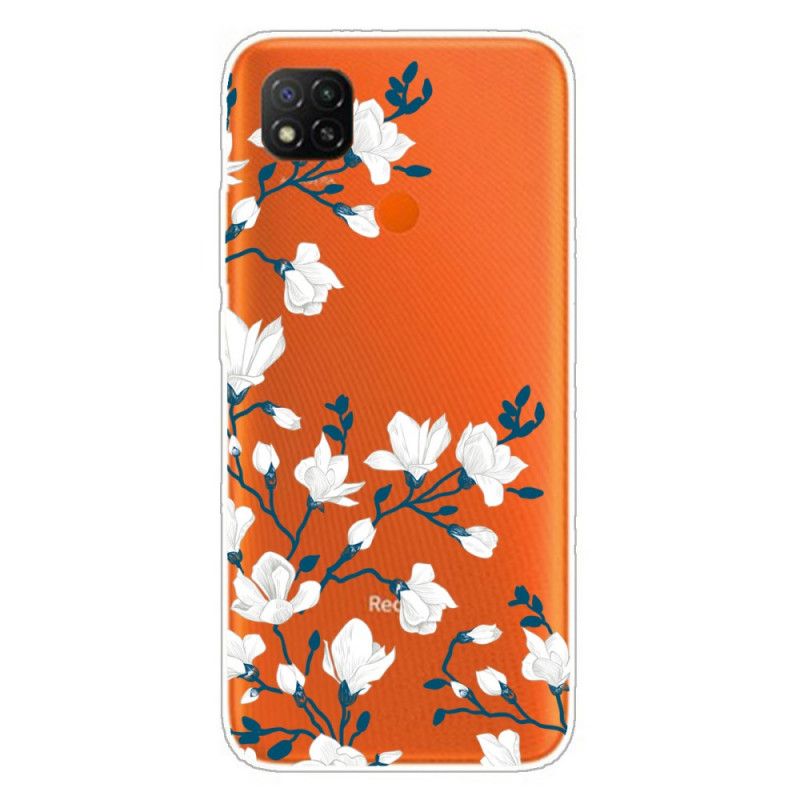 Coque Xiaomi Redmi 9c Fleurs Blanches