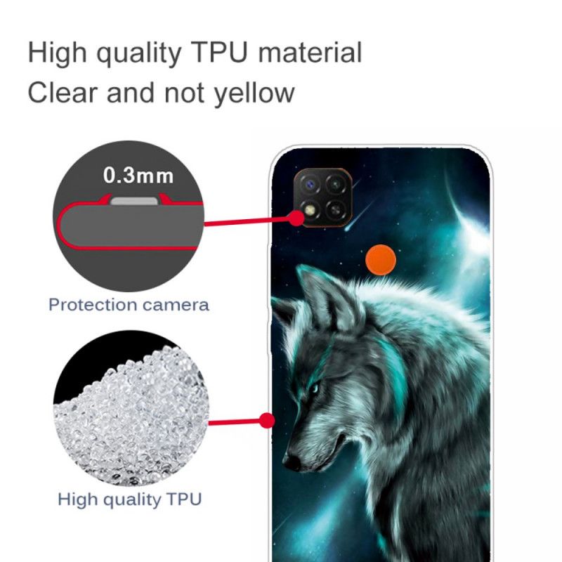 Coque Xiaomi Redmi 9c Loup Royal