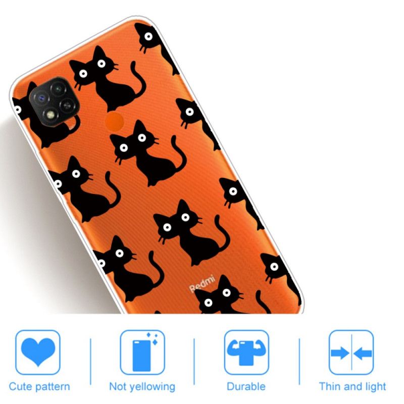 Coque Xiaomi Redmi 9c Multiples Chats Noirs