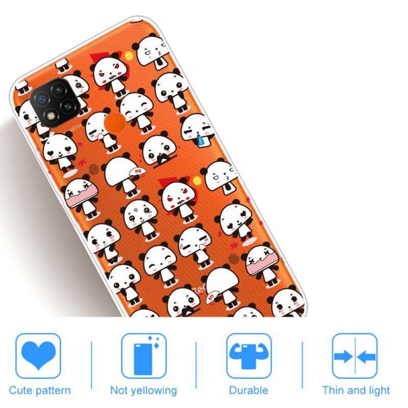 Coque Xiaomi Redmi 9c Pandas Funny