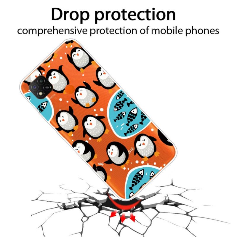 Coque Xiaomi Redmi 9c Pingouins Et Poissons