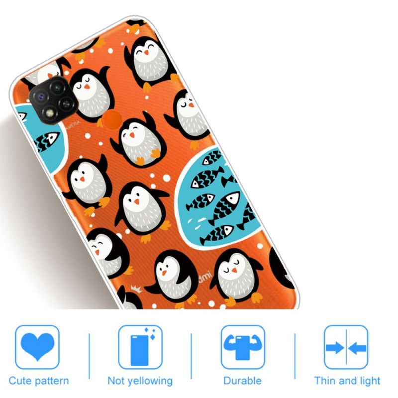 Coque Xiaomi Redmi 9c Pingouins Et Poissons