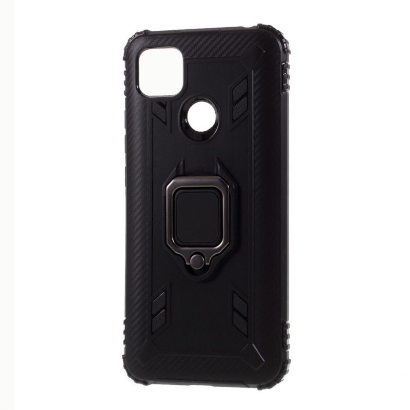 Coque Xiaomi Redmi 9c Ring Style Fibre Carbone