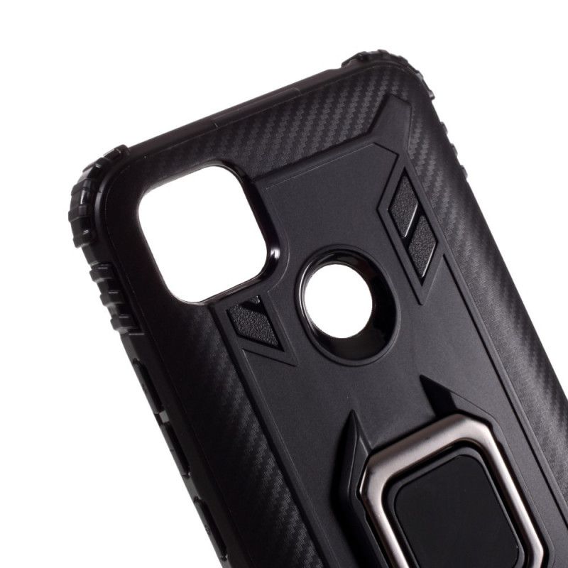 Coque Xiaomi Redmi 9c Ring Style Fibre Carbone