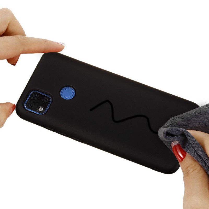 Coque Xiaomi Redmi 9c Silicone Liquide Avec Lanière