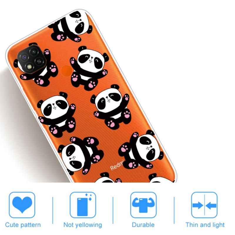 Coque Xiaomi Redmi 9c Top Pandas Fun