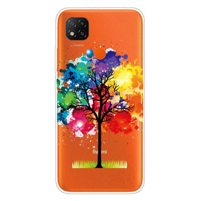 Coque Xiaomi Redmi 9c Transparente Arbre Aquarelle