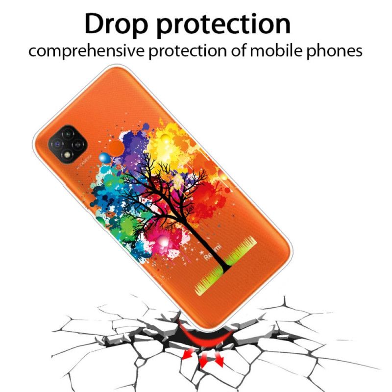 Coque Xiaomi Redmi 9c Transparente Arbre Aquarelle