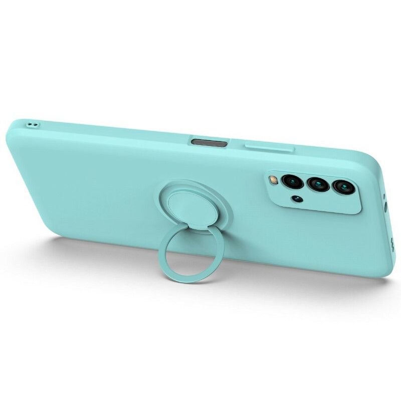 Coque Xiaomi Redmi 9T Silicone Liquide Anneau Et Lanière