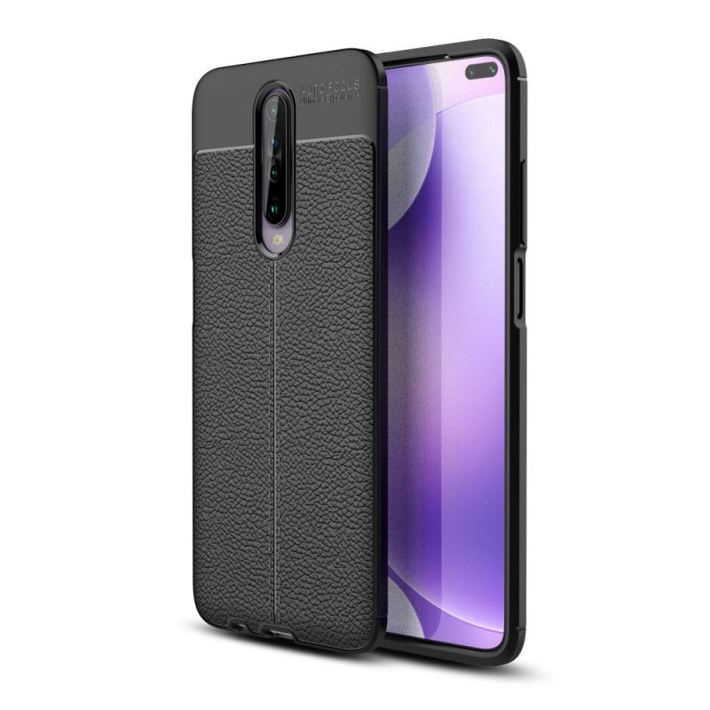 Coque Xiaomi Redmi K30 Effet Cuir Litchi Double Line