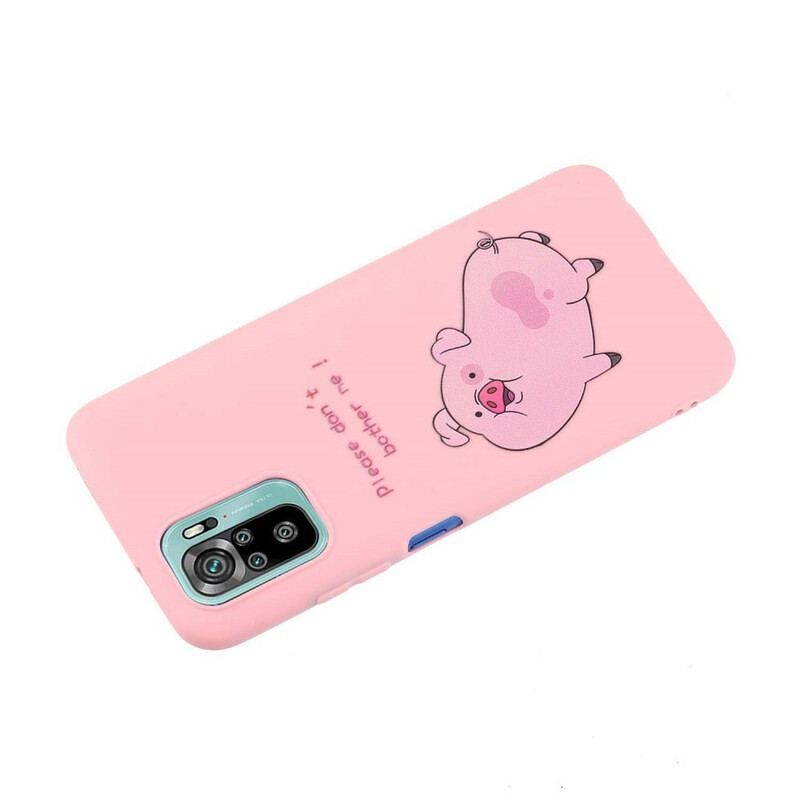 Coque Xiaomi Redmi Note 10/10S/Poco M5s Cochon avec Lanière Kiss