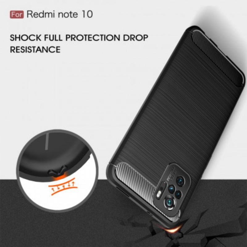 Coque Xiaomi Redmi Note 10/10S/Poco M5s Fibre Carbone Brossée