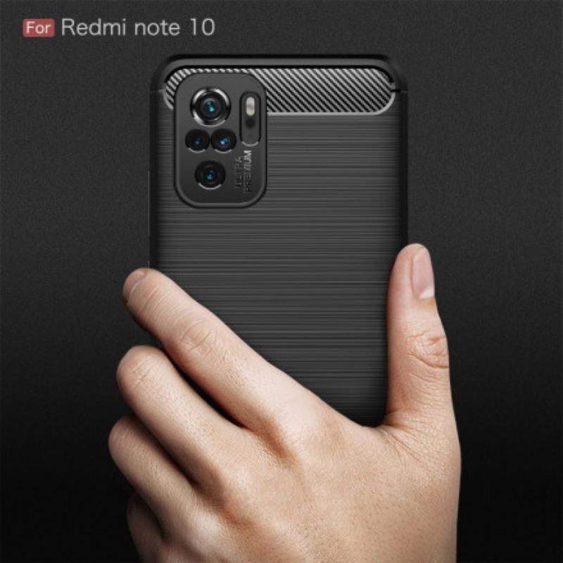 Coque Xiaomi Redmi Note 10/10S/Poco M5s Fibre Carbone Brossée