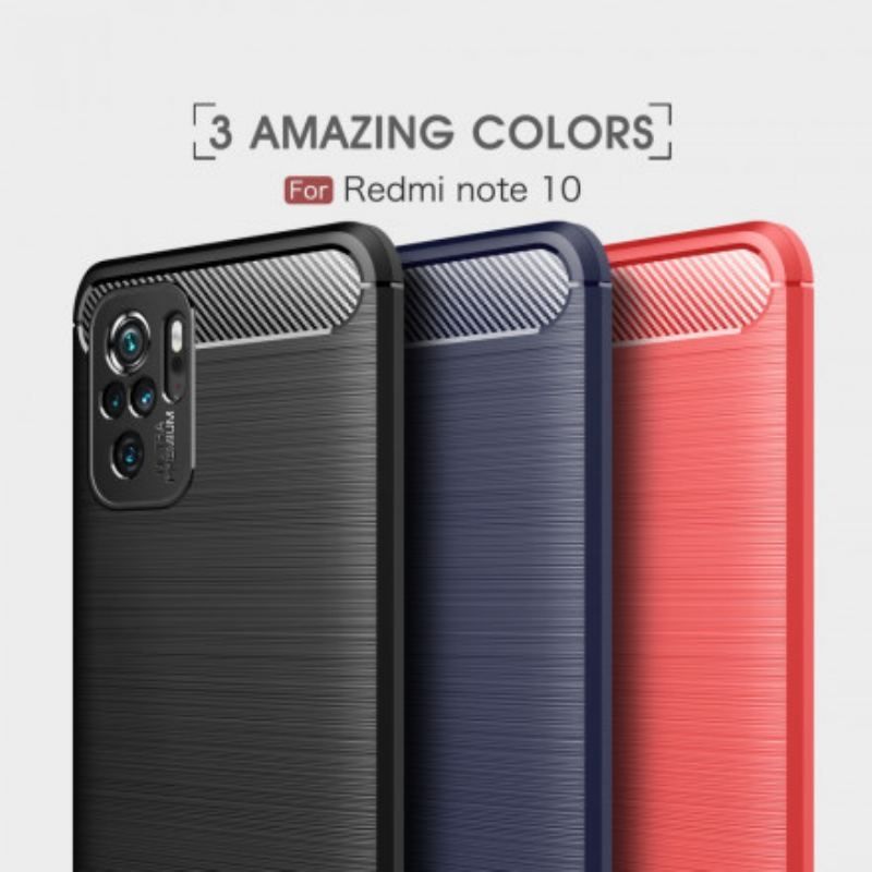 Coque Xiaomi Redmi Note 10/10S/Poco M5s Fibre Carbone Brossée