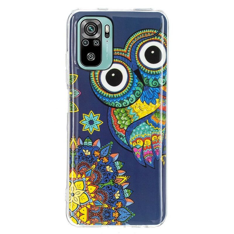 Coque Xiaomi Redmi Note 10/10S/Poco M5s Hibou Mandala Fluorescente