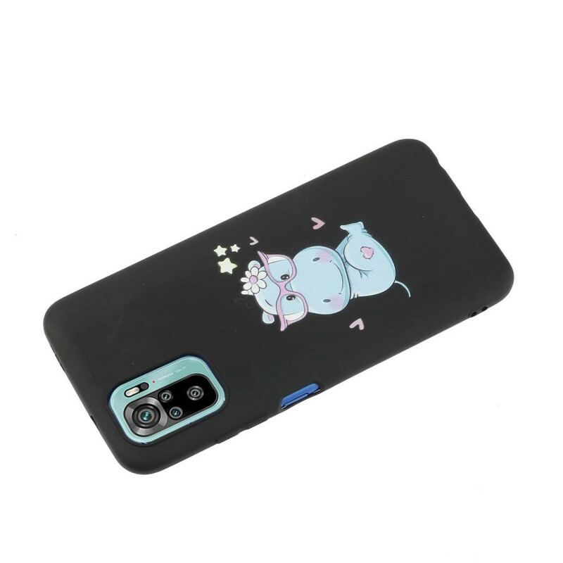 Coque Xiaomi Redmi Note 10/10S/Poco M5s Hippopotame avec Lanière Kiss