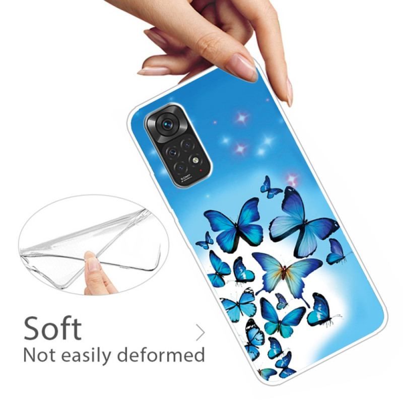 Coque Xiaomi Redmi Note 11 / 11s Papillons Bleus