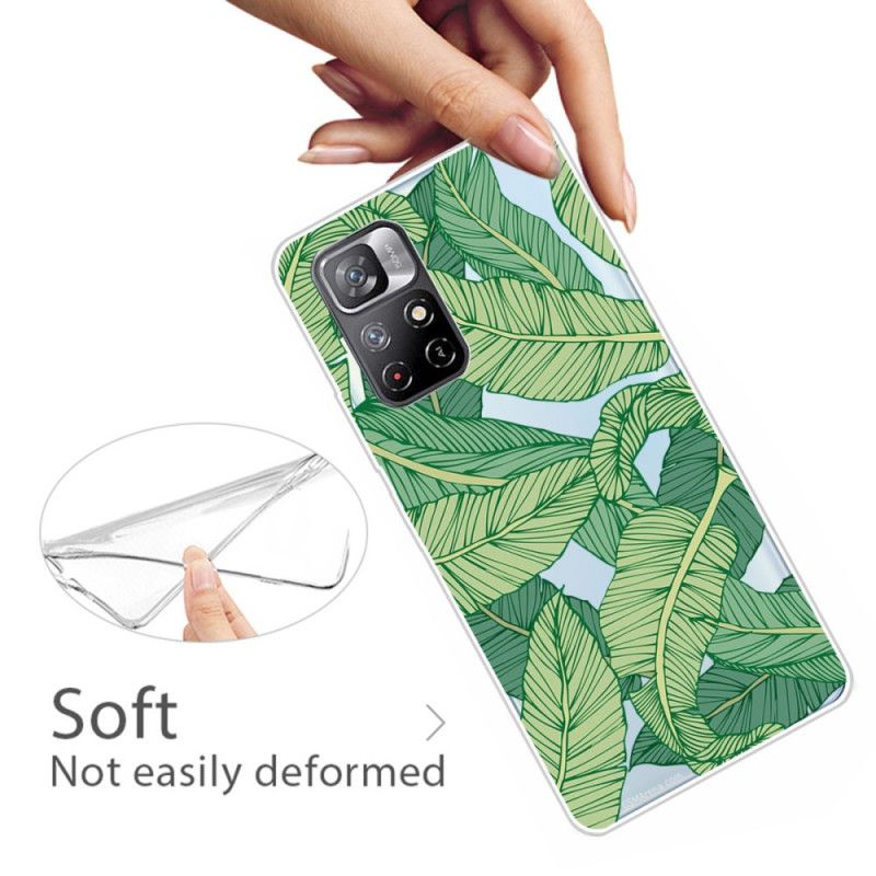 Coque Xiaomi Redmi Note 11 / Poco M4 Pro 5G Feuilles Graphiques