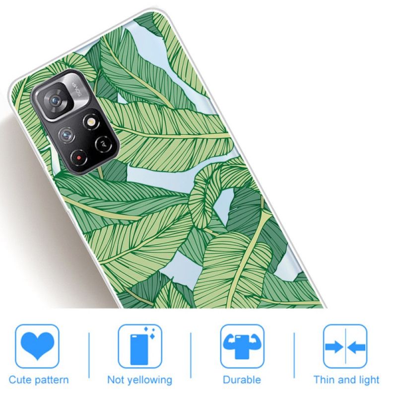 Coque Xiaomi Redmi Note 11 / Poco M4 Pro 5G Feuilles Graphiques