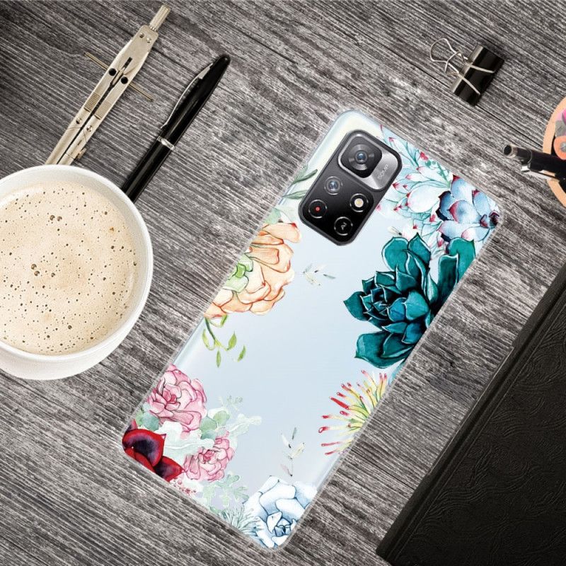 Coque Xiaomi Redmi Note 11 / Poco M4 Pro 5G Fleurs Aquarelle