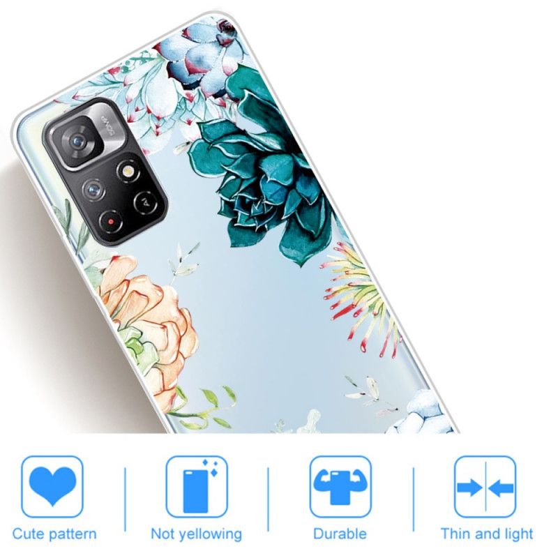 Coque Xiaomi Redmi Note 11 / Poco M4 Pro 5G Fleurs Aquarelle