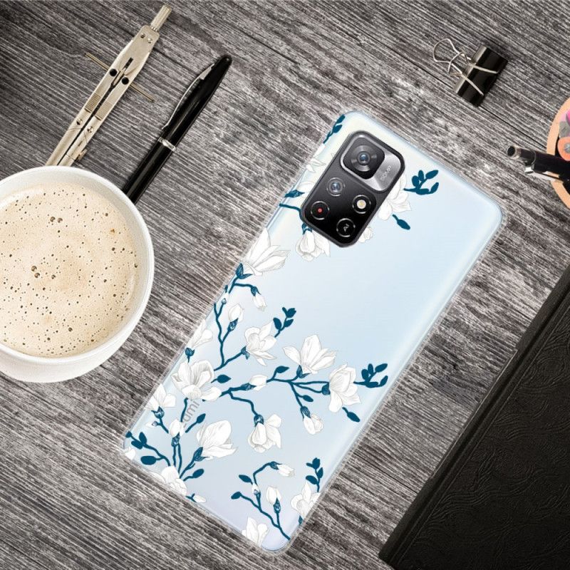 Coque Xiaomi Redmi Note 11 / Poco M4 Pro 5G Fleurs Blanches