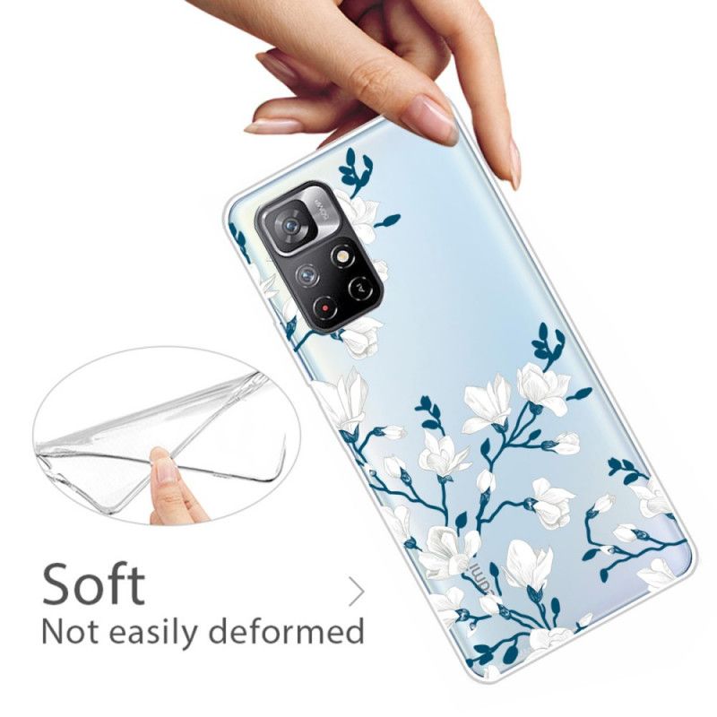 Coque Xiaomi Redmi Note 11 / Poco M4 Pro 5G Fleurs Blanches