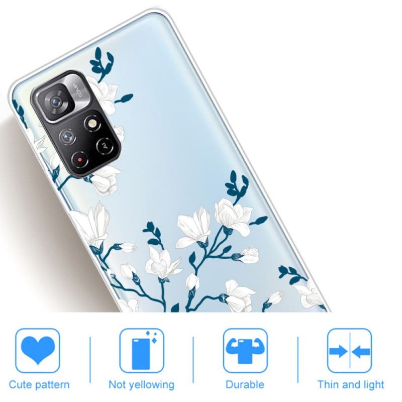 Coque Xiaomi Redmi Note 11 / Poco M4 Pro 5G Fleurs Blanches