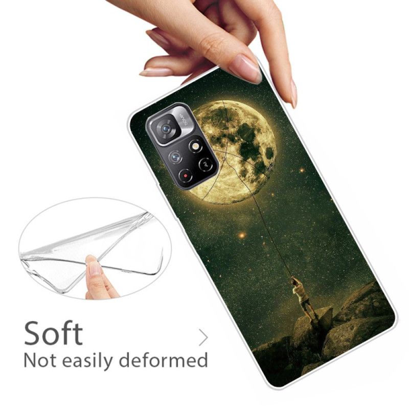 Coque Xiaomi Redmi Note 11 / Poco M4 Pro 5G Flexible Homme À La Lune