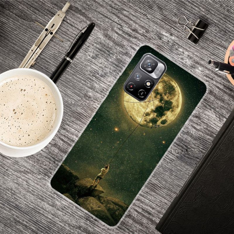 Coque Xiaomi Redmi Note 11 / Poco M4 Pro 5G Flexible Homme À La Lune