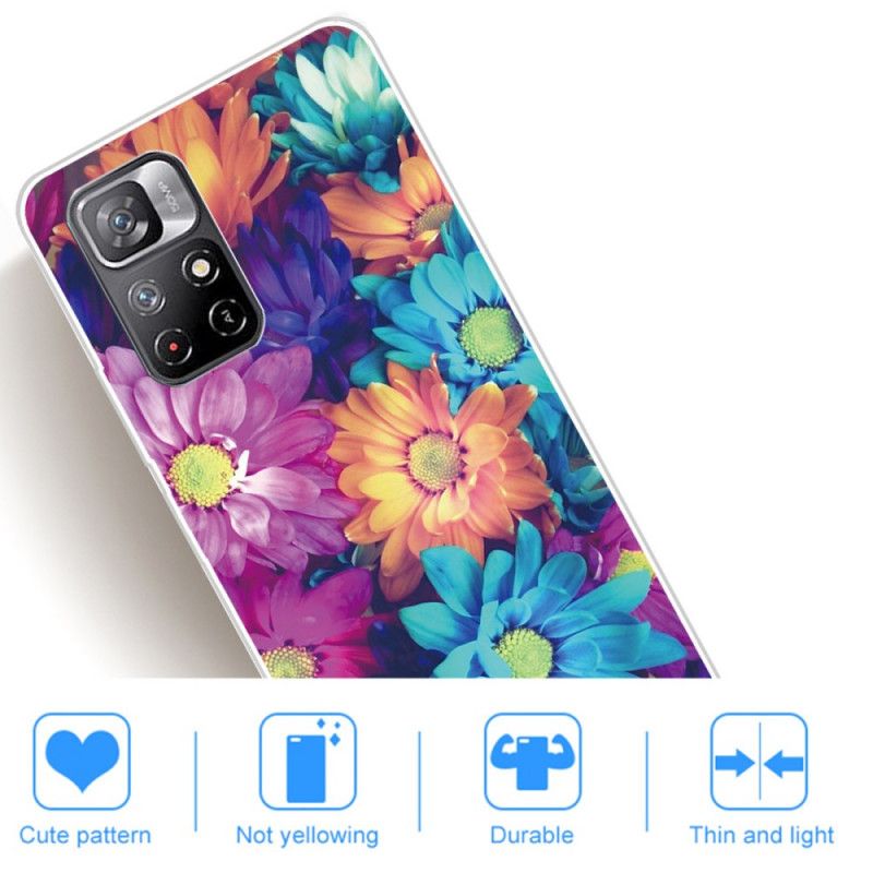 Coque Xiaomi Redmi Note 11 / Poco M4 Pro 5G Marguerites Colorées
