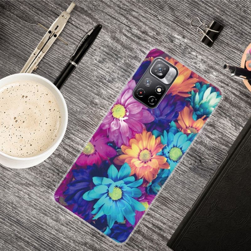 Coque Xiaomi Redmi Note 11 / Poco M4 Pro 5G Marguerites Colorées