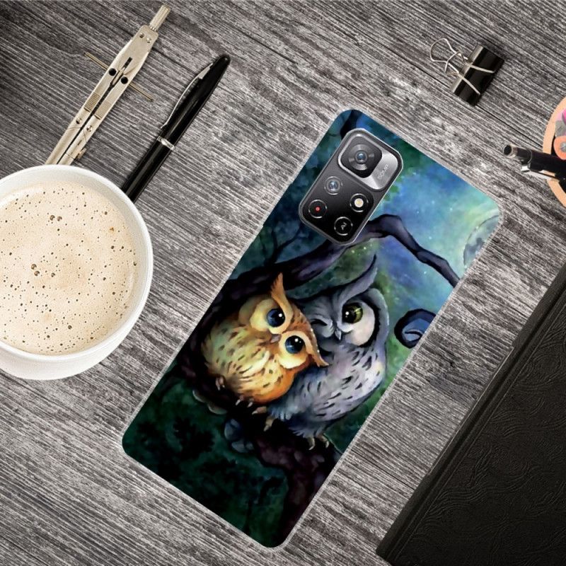 Coque Xiaomi Redmi Note 11 / Poco M4 Pro 5G Peinture Hiboux