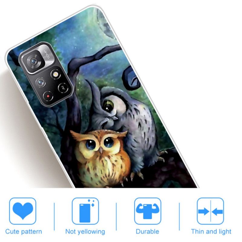 Coque Xiaomi Redmi Note 11 / Poco M4 Pro 5G Peinture Hiboux
