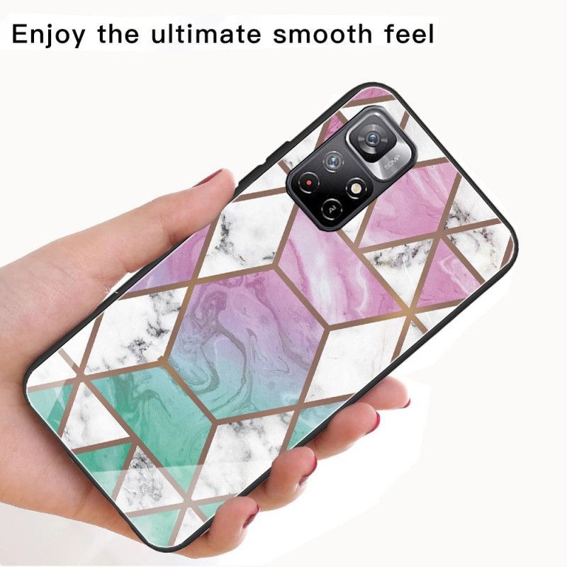 Coque Xiaomi Redmi Note 11 / Poco M4 Pro 5G Verre Trempé Marbre Géométrique