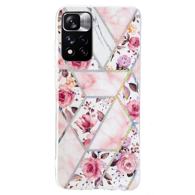 Coque Xiaomi Redmi Note 11 Pro Plus 5G Marbrée Fleurs